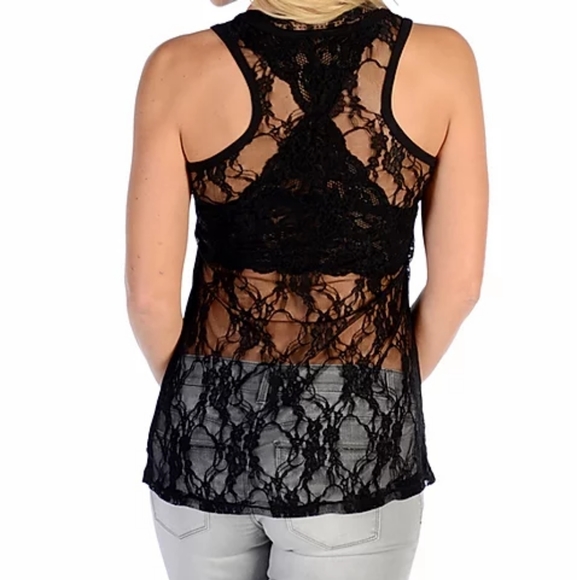 Liberty Wear Devilish Lace Back Tank - Picture 2 of 2